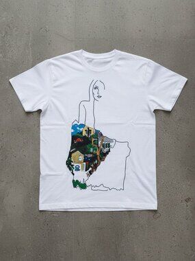 Abstract Line Art Woman Graphic T-Shirt | Artistic Landscape Print Tee